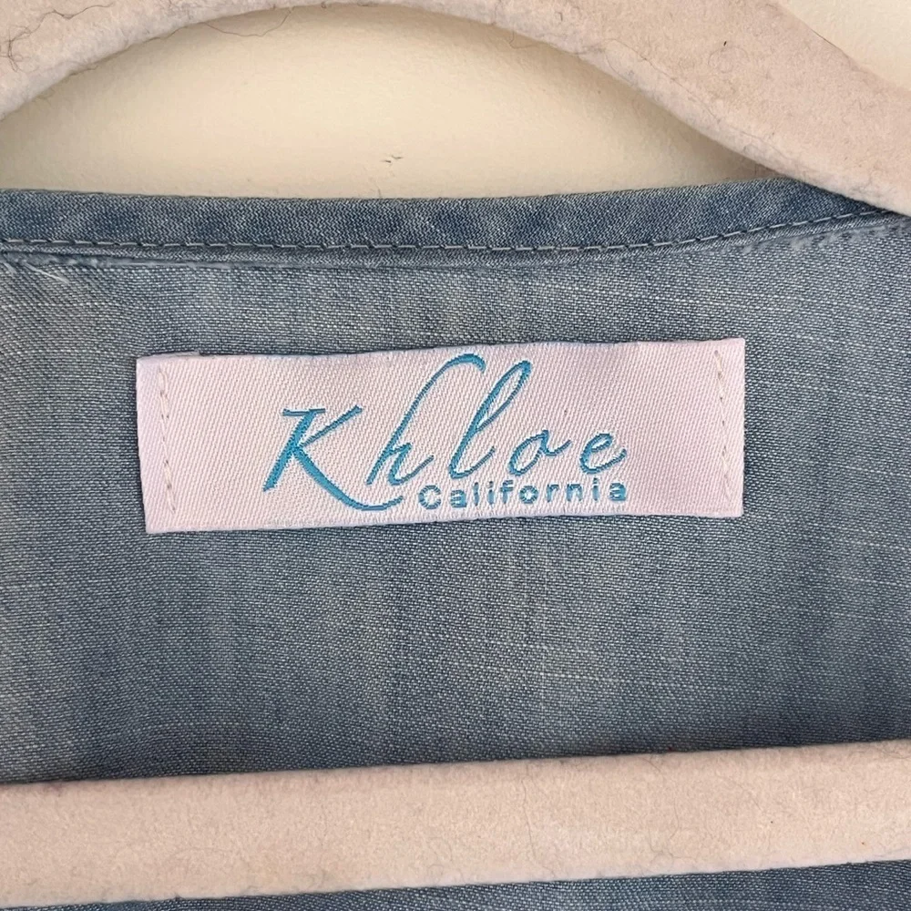 Khloé California M Chambray Denim Moto Jacket Fall Layering Grunge Biker Classic